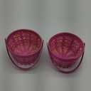 HH 7in Lined Bamboo Basket Pink 2 Pack