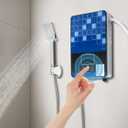 Tankless Electric Hot Water Heater,4500W 110V Instant Water Heater On Demand Bath Shower with LED Screen Display for Bathroom,Bathtub,RV,Whole House,Shower,w/Overheating Protection (Blue)