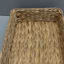 YAHUAN Water Hyacinth Storage Basket, Handwoven, 15.35L x 12W x 4.72H in, Brown