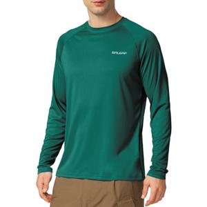 baleaf Men's Sun Protection Shirts UV SPF UPF 50+ Long Sleeve Rash Guard Fishing Running Quick Dry Lightweight (Medium, 01-emerald)