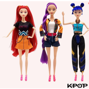 Kpop Demon Hunters Toys Action Dolls Set, 11.5inch Poseable Dolls with Movable Joints, 3Pack Collectible Model Toys for Fans and Kids Game Gift