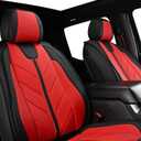 Pickup Seats Covers Compatible with Toyota Tacoma 2005-2023 SR SR5 TRD Off-Road TRD Pro TRD Sport Trall Special Edition Faux Leather, (Red,2 PCS Front Seat)