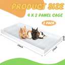 Wenqik 2 Pcs Guinea Pig Cage Liner Corrugated Plastic Cage Liner Base 2 x 4 Panel Size Guinea Pig Cage Bottom for Small Animals Hedgehogs Rabbits Cages Tray, 55 x 27 Inch(White)
