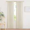 NICETOWN Linen Blend 78 inches Long Doorway Curtains, Rod Pocket & Back Tab Privacy Added with Light Filtering Window Treatments for Bedroom/Nursery, Natural, W34 x L78, 2 Panels