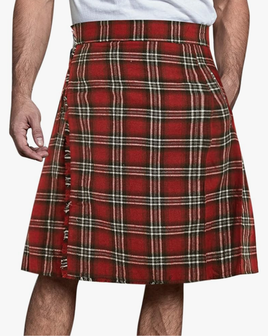 Mens Utility Kilt Pin Scottish Tartan Apparel Black & Irish Hybrid Royal Stewart Pockets Kilts
L