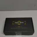 Wican Guest Towel Holder Tray for Bathroom, Oak and Iron Napkins Holder for Powder Room Dinning Table Wooden Basket for Disposable Paper Hand Towels Gold and White (9.06 x 5.51 x 2.56 inchs)