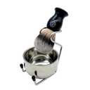Best Mens Shaving Brush Set by Echolly-3pcs Men's Travel Shaving Brush and Bowl Set-Shaving brush, Bowl and Stand-Gift Set Shaving BrushGifts for Men,Fathers