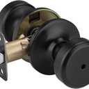 Black Door Knobs, Pismo Door Knob with Lock, Privacy Door Handles Interior for Bath & Bed (Privacy, Matte Black, 1)