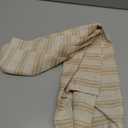 jinchan Striped Valance Window Treatment Linen Valance for Windows Small Window Valance Farmhouse Valance Curtain Light Filtering Valance Flax Valance 16 Inch Length Rod Pocket 1 Panel Tan on Beige