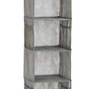 Amazon Basics 6-Tier Hanging Closet Shelf Organizer With Pockets, 8.5" D x 12" W x 9" H, Grey | Organizer, With Pockets