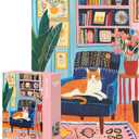 Theo's Puzzles Jigsaw Puzzles 1000 Piece Puzzle for Adults, Families Dogs Beach Day Pieces Fit Together Perfectly (Cozy Cat1)