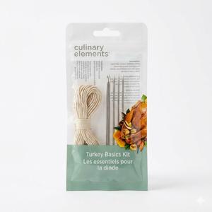 Turkey Basics Kit: Make the Perfect Turkey, Includes Pop-up Timer, Stuffing Bag, Twine & 6 Stainless Steel Turkey Lacers 5 set