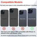 15 Pro Max Back Glass Replacement for iPhone 15 Pro Max Rear Back Cover Glass Waterproof and Camera Lens+Professional Repair Tool Kit (Natural Titanium)
