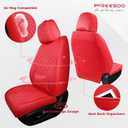 FREESOO Red Car Seat Covers Full Set - Faux Nappa Leather Seat Covers for Cars, Ultra Breathable Waterproof Front Seats Protector with Lumbar Support, Universal Fit for Automotive Sedan SUVs Pickups