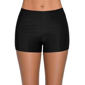 Yonique Womens Swim Shorts Solid Tankini Bottoms Swimsuit Bottoms(Black, 18Plus)