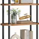 HOOBRO 5 Tier Open Bookshelf, Industrial Arched Bookcase Display Shelf Rack, Wooden Bookcase Storage Shelf Metal Frame, Tall Storage Organizer for Home, Easy Assembly, Rustic Brown BF176SJ01