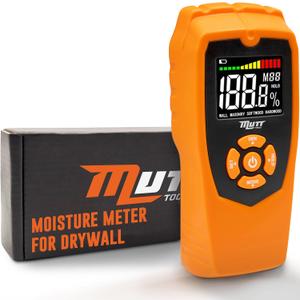 Mutt Tools Pinless Moisture Meter for Drywall  Non-Destructive Wood Moisture Meter for Walls, Wood and Masonry  Detects up to 2 Inches Below the Surface