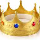 Adorox Gold Royal King Plastic Crown Prince Costume Accessory Adult/Kid 