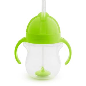 Munchkin Any Angle Sippy Cup for Toddlers, Spill Proof Weighted Straw Cup with Transition Handles for Babies 6 Months and Up, 7 Ounce, Green (1 Count (Pack of 1))