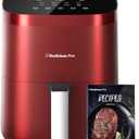 Air Fryer, Beelicious 8-in-1 Smart Compact 4QT Air Fryers, Shake Reminder,450F Digital Airfryer with Flavor-Lock Tech, Tempered Glass Display, Fit for 1-3 People, Red
