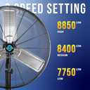 Tornado - 30 Inch Commercial Industrial 3 Aluminum Blade Stationary Pedestal Oscillating Fan, High Velocity 8500 CFM, UL Safety Listed, Black