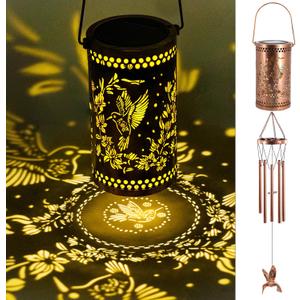Solar Wind Chimes for Outside, 36" Hummingbird Hanging Solar Lantern for Mom, Christmas Windchimes Outdoors Mom Grandma Gifts,Garden Decor led Lights Wind Chime for Patio Yard, for Women Grandma