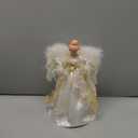 VCO 12" Lighted Cream & Gold Angel Christmas Tree Topper - Clear Lights