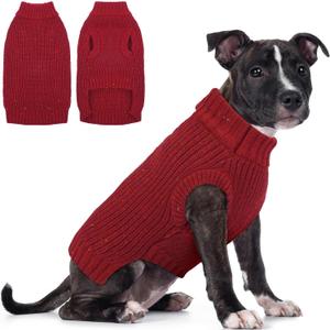 PUMYPOREITY Dog Sweater - Sleeveless Polka Dot Pet Jumper with Stand Collar & Stretch Fit for Small Medium Breeds, Colorful Dots Dog Shirt for Christmas Photos,M,Red