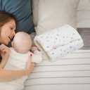 TEUOPIOE Baby Feeding Arm Pillow, Soft Cotton Multi Functional Bottle Nursing Pillow for Newborns,Expandable Breastfeeding Arm Support Cushion for Mom and Baby, Portable and Washable (White Star)