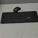 Wireless Keyboard and Mouse Combo, MARVO 2.4G Ergonomic Wireless Computer Keyboard with Phone Tablet Holder, Silent Mouse with 6 Button, Compatible with MacBook, Windows (Black)