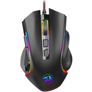 Redragon M602 Gaming Mouse, Ergonomic RGB Gaming Mouse Wired with 7200 Adjustable DPI, 9 Programmable Buttons, Professional Software for Gamer Office [Black]