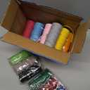 PHUNTTEK Macrame Cord 2mm x 590 Yards 18 Rolls Natural Cotton Cord 3 Stands Jute Twine String Soft Rope Assorted Colored Yarns for DIY Knitting Knotting Craft Macrame Project Supplies