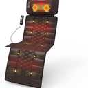 Massage-Mat, Detachable Neck Massager, Full Body Vibration Heating, Massage Pad with 10 Vibrating Motors and 9 Speed Settings for Home Office Use, Brown