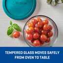 Anchor Hocking SnugFitTM Round Food Storage Containers with Lids (4-Piece, 4-cup, Teal, oven-safe)