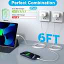 iPhone 17 16 Charger Fast Charging,Apple iPhone USB C Fast Charger Block,2Pack 6FT Type C USB C to C Woven Cable Cord for iPhone 17/17 Pro Max/17 Pro/Air/16 Pro Max/16 Pro/15 Pro Max,iPad Pro/Air/Mini