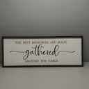 The Best Memories Are Made Gathered Around The Table Sign Wall Art Decor 40 x 15 Inch Dining Room Large Rustic Farmhouse Wood Framed Kitchen Home Wall Hanging Decoration (Black)