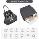 Large Canvas Tote Bag for Women Men Handbags Belted Shoulder Bags Crossbody Purses for Work Travel (No Distressed) (Blackened Navy)