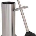 Bath Bliss Cylinder Free Standing Toilet Plunger & Holder, Water & Rust Resistant, Decorative, Stainless Steel