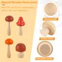 Blulu 30 Pcs Big Sizes Unfinished Wooden Mushroom Natural Wooden Mushrooms Unpainted Art Project Crafting and Fairy Themed Spring Summer Decor and Crafts Projects Decoration DIY Paint Color