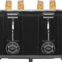 Proctor Silex 4 Slice Toaster with Extra Wide Slots for Bagels, Cool-Touch Walls, Shade Selector With 7 Browning Levels, Toast Boost, Auto Shut-off and Cancel Button, Black (24215PS)