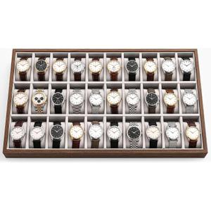 Sintuff 1 Pcs 30 Grids Wood Watch Jewelry Tray Organizer for Storage