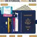 Passport Holder for Travel Essentials, RFID Blocking Leather Cover Wallet with Magnetic Closure, Aesthetic & Cute Passport Book Case for Women and Men - Star