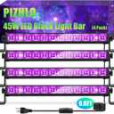 4 Pack 45W LED Black Light Bar, Blacklight with 6.6ft Cord+Switch, Light Up 26x26ft, Glow in The Dark for Halloween, Party, Birthday, Body Paint, Fluorescent Poster, Bedroom