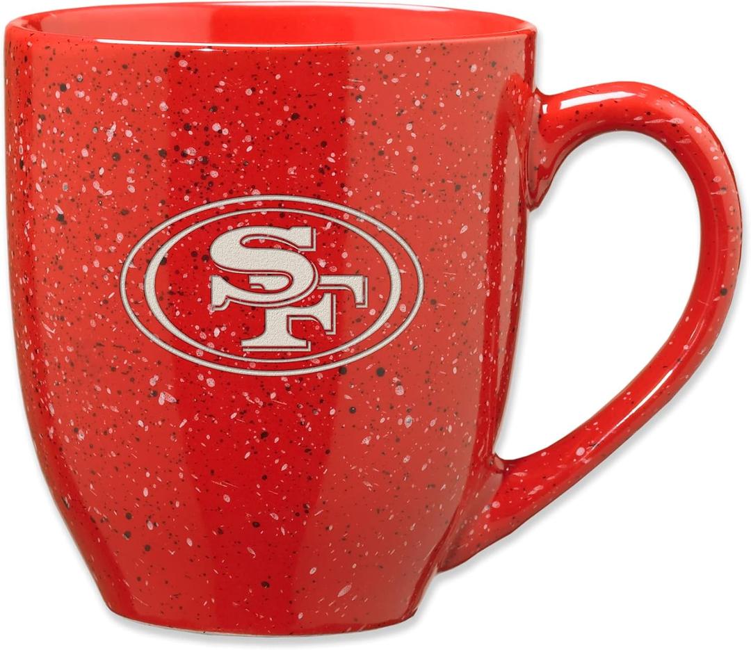 Rico Industries NFL Football 16 oz Team Color Laser Engraved Speckled Ceramic Coffee Mug