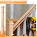 Wonderjune 1 Pcs 48 Inch Red Oak Stair Newel Post with 3 1/2" Post and 4 1/2" Pedestal, Wood Box Newel with Pedestal for Staircase, Plain Style Wood Balusters Interior for Stair Remodeling