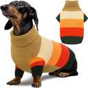 AOFITEE Small Dog Sweaters, Warm Dogs Sweater for Small Girls Boys, Turtleneck Pullover Puppy Knitwear, Dog Sweatshirt for Fall Winter, Stretchy Pullover for Yorkie, Chihuahua, Teacup (Browns)