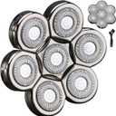7 Blades Head Shaver Replacement Heads Electric Shaver Universal Replacement Blade Head Electric Razor for Men (7D Silvery)