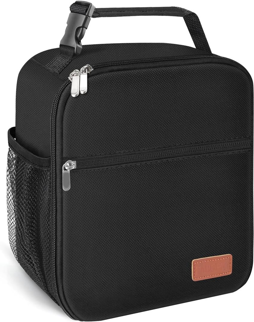 Lunch Box for Men & Women Durable Lunch Bag for Adults Reusable Small Lunchbox Black