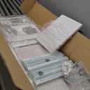 OLIXIS Dresser for Bedroom, 9 Storage Drawers, Wide Fabric Closet Chests Organizer Tower Furniture, TV Stand with Wooden Top Metal Frame for Clothes, Living Room, Hallway, Entryway, Classic White