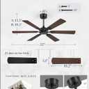 Fanbulous 52 Inch Ceiling Fans No Light with Remote, Modern Ceiling Fan Without Light, Dual Finish 6 Blades, Reversible Quiet DC Motor, 6 Speed, Large Ceiling Fan for Indoor or Covered Outdoor, Black
